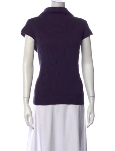 Pre-owned Bottega Veneta Cashmere Mock Neck Sweater In Purple