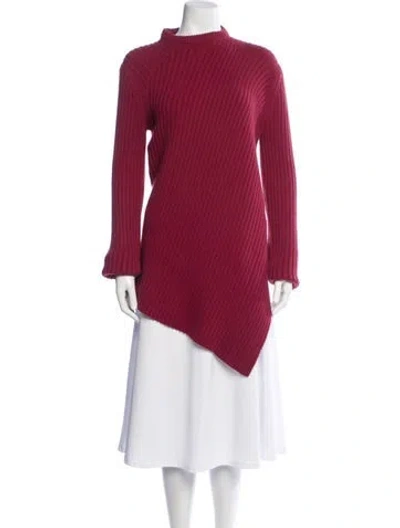 Pre-owned Bottega Veneta Cashmere Mock Neck Sweater In Red