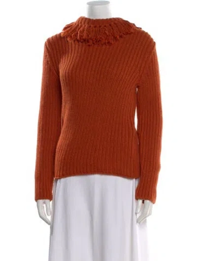 Pre-owned Bottega Veneta Cashmere Mock Neck Sweater W/ Tags In Orange