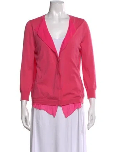 Pre-owned Bottega Veneta Cashmere Open Front Sweater In Pink