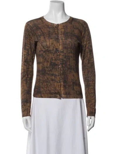 Pre-owned Bottega Veneta Cashmere Patterned Sweater In Brown