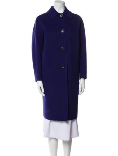 Pre-owned Bottega Veneta Cashmere Peacoat In Purple