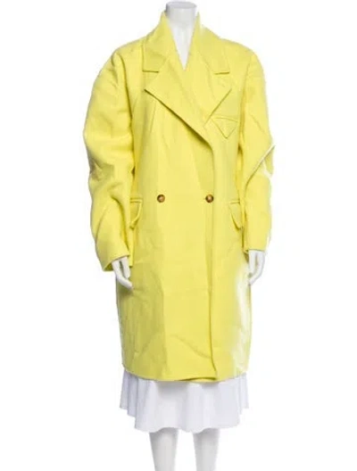 Pre-owned Bottega Veneta Cashmere Peacoat In Yellow