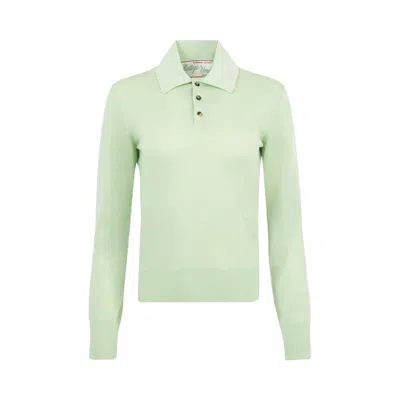 Pre-owned Bottega Veneta Cashmere Polo 'aquamarine' | Blue | Women's Size S