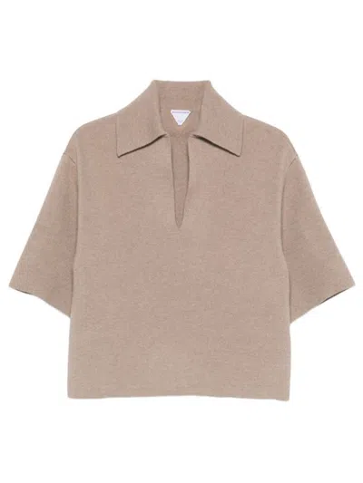 Bottega Veneta Cashmere Polo Shirt In Brown