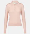 Bottega Veneta Women's Long Sleeve Polo Top In Pink