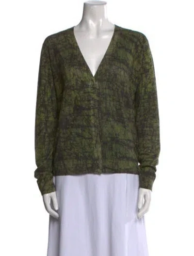 Pre-owned Bottega Veneta Cashmere Printed Sweater In Green