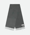 Bottega Veneta Tassel Cashmere Scarf In Mid Grey