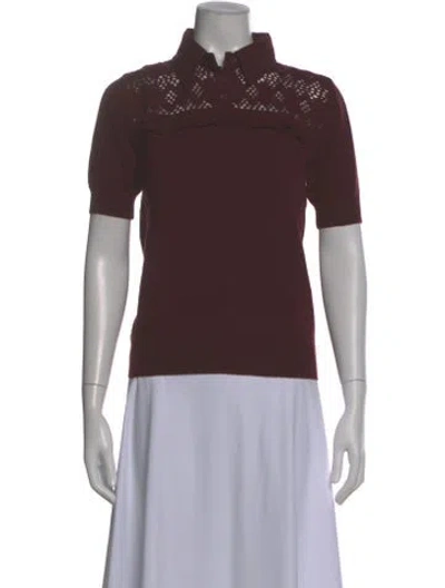 Pre-owned Bottega Veneta Cashmere Short Sleeve Polo In Brown