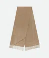 Bottega Veneta Tassel Cashmere Scarf In Desert