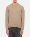 Bottega Veneta Cashmere Pullover With Leather Patches In Beige