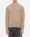 Bottega Veneta Cashmere Pullover With Leather Patches In Beige