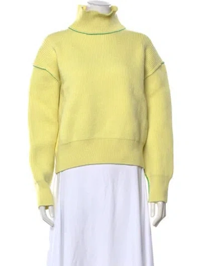 Pre-owned Bottega Veneta Cashmere Turtleneck Sweater In Yellow