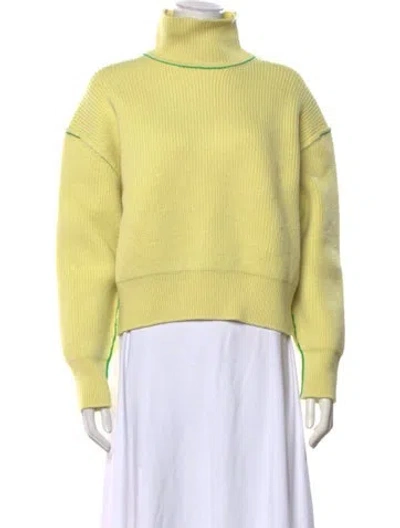 Pre-owned Bottega Veneta Cashmere Turtleneck Sweater In Yellow