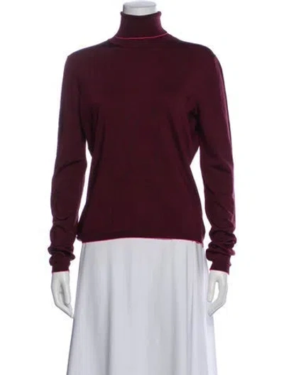 Pre-owned Bottega Veneta Cashmere Turtleneck Top In Burgundy