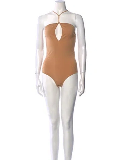 Pre-owned Bottega Veneta Cashmere V-neck Bodysuit In Neutral