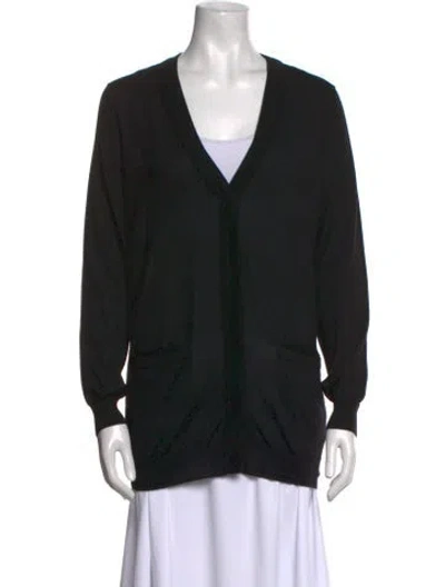 Pre-owned Bottega Veneta Cashmere V-neck Sweater In Black