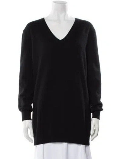 Pre-owned Bottega Veneta Cashmere V-neck Sweater In Black
