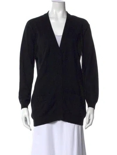 Pre-owned Bottega Veneta Cashmere V-neck Sweater In Black