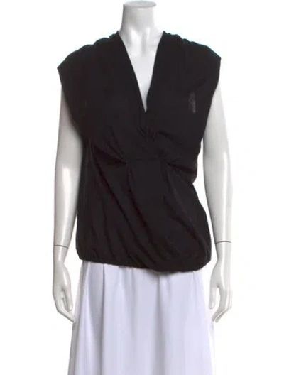 Pre-owned Bottega Veneta Cashmere V-neck Sweater In Black
