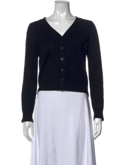Pre-owned Bottega Veneta Cashmere V-neck Sweater In Black