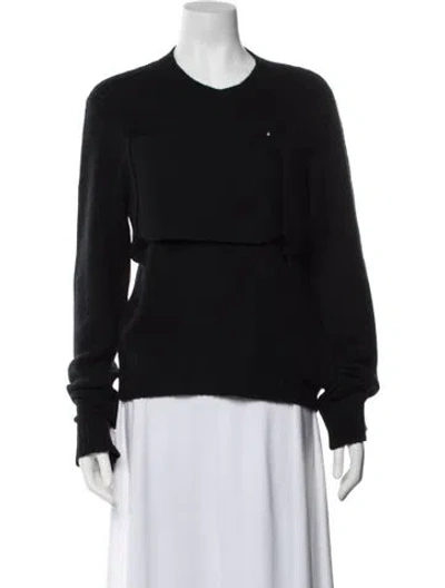Pre-owned Bottega Veneta Cashmere V-neck Sweater In Black