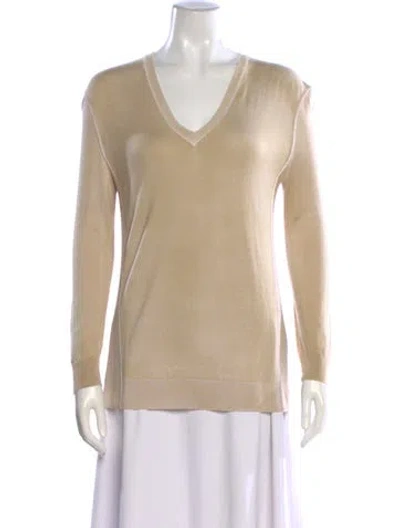Pre-owned Bottega Veneta Cashmere V-neck Sweater In Neutral