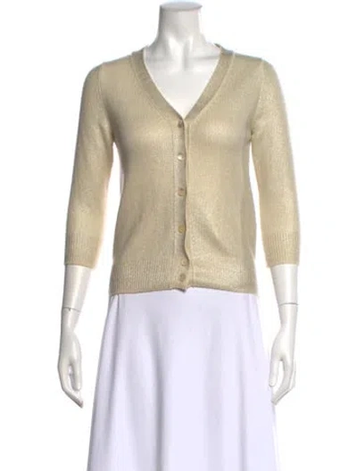 Pre-owned Bottega Veneta Cashmere V-neck Sweater In Neutral