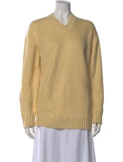 Pre-owned Bottega Veneta Cashmere V-neck Sweater In Neutral