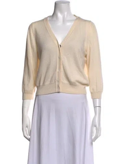 Pre-owned Bottega Veneta Cashmere V-neck Sweater In Neutrals