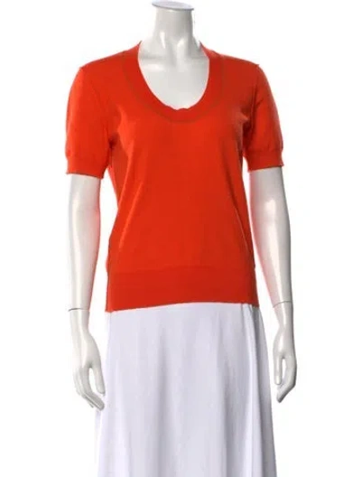 Pre-owned Bottega Veneta Cashmere V-neck Sweater In Orange