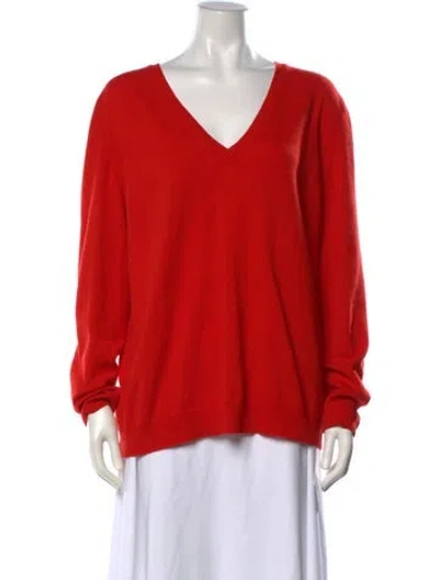 Pre-owned Bottega Veneta Cashmere V-neck Sweater In Orange