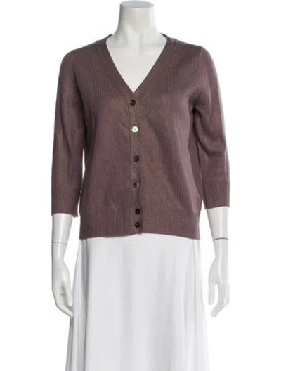 Pre-owned Bottega Veneta Cashmere V-neck Sweater In Purple