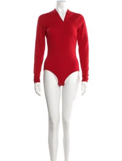 Pre-owned Bottega Veneta Cashmere V-neck Sweater In Red