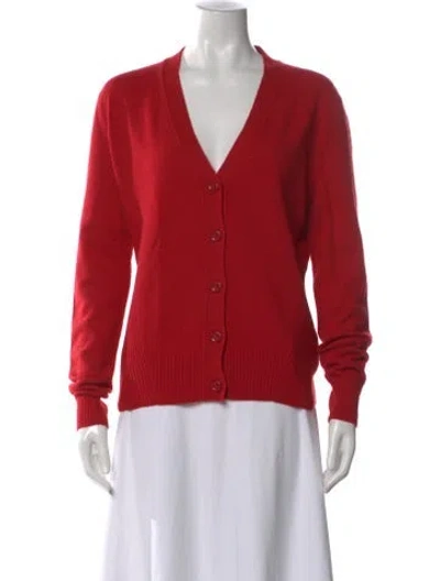 Pre-owned Bottega Veneta Cashmere V-neck Sweater In Red
