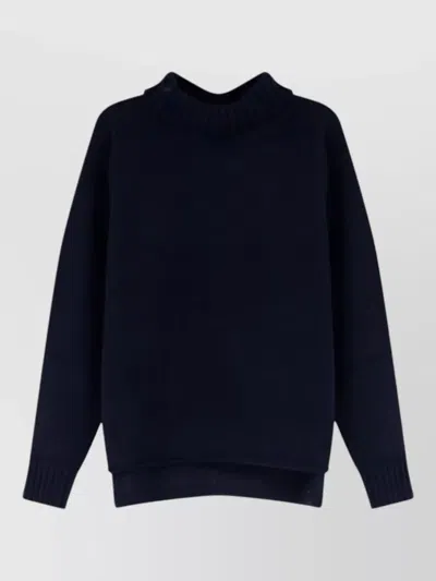 Bottega Veneta Cashmere Wool Ribbed Turtleneck Sweater In Blue