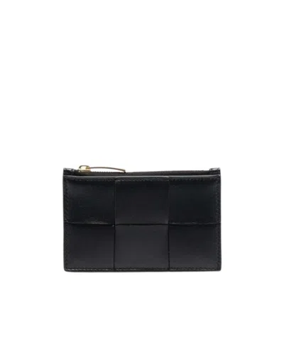 Bottega Veneta Cassete Leather Wallet In Black