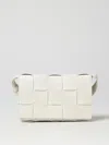 Bottega Veneta Cassette Small Intrecciato Leather Shoulder Bag In 白色