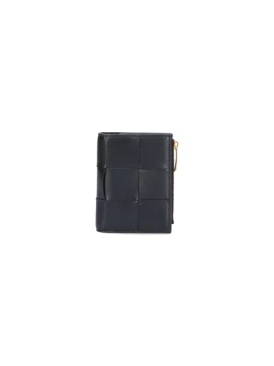 Bottega Veneta Small Cassette Bi-fold Zip Wallet In Black