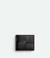 Bottega Veneta Intrecciato Passport Holder In Black/parakeet