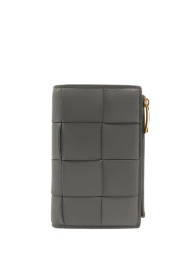 Pre-owned Bottega Veneta Cassette Bi-fold Wallet In Grey