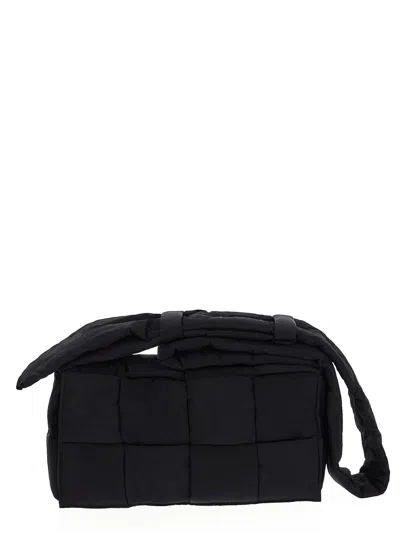 Bottega Veneta Padded Tech Cassette Messenger Bag In Black