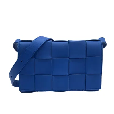 Bottega Veneta Cassette Blue Leather Shoulder Bag ()