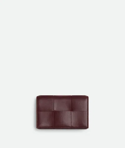 Bottega Veneta Cassette Visitenkartenetui In Madder Brown/rosewood