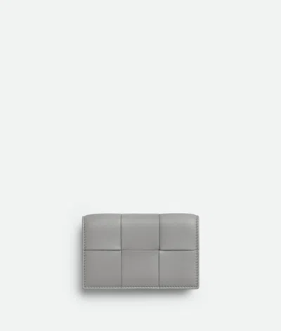 Bottega Veneta Cassette Business Card Case In Sterling/zenith