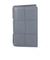 Bottega Veneta Cassette Card Case In Gray