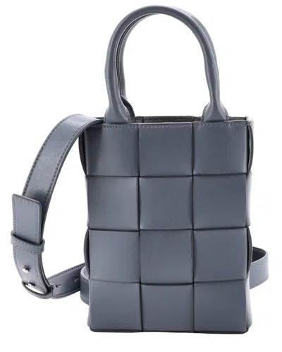 Bottega Veneta Cassette Convertible Tote Maxi Intrecciato Mini (authentic Pre-  Loved) In Blue