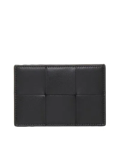 Bottega Veneta Cassette Calf Leather Credit Card Case Men In Black