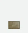 Bottega Veneta Cassette Credit Card Case In Algae/dark Praline