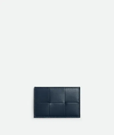 Bottega Veneta Cassette Kartenetui In Deep Blue/ambra